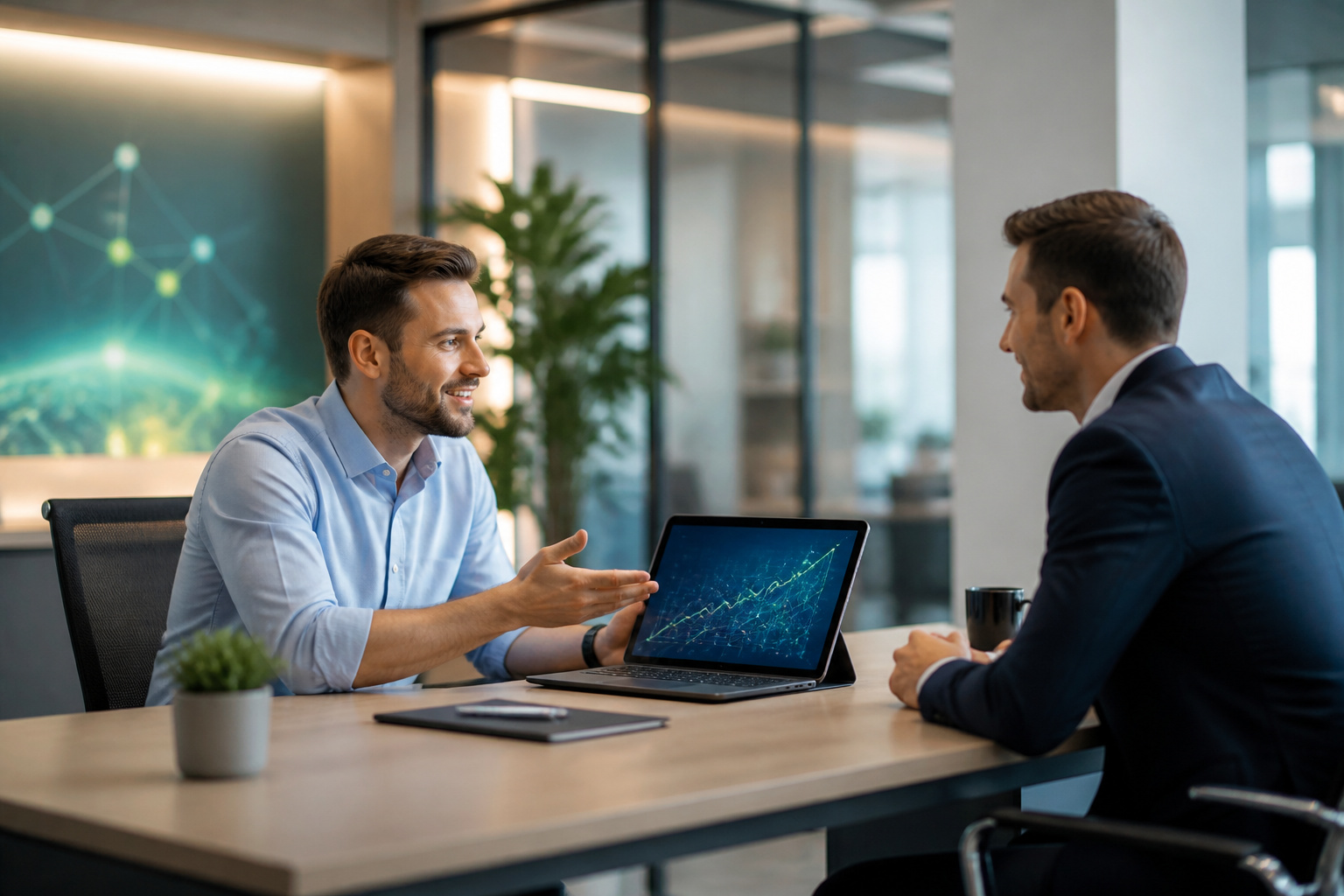 Collaboration et croissance en bureau moderne
